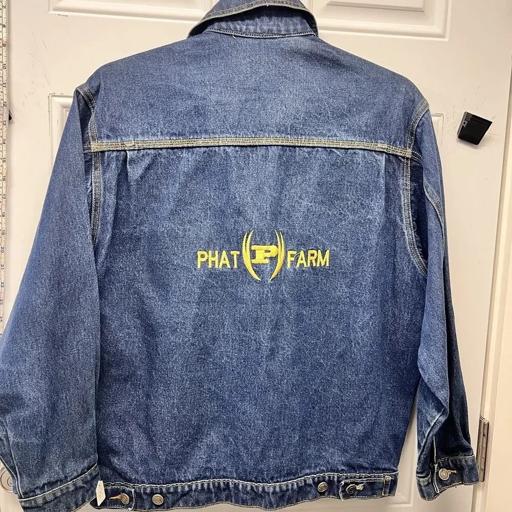 Phat Farm Jean Jacket Size Chest 48 27” Long - Skater Y2K INDIE NOC3837